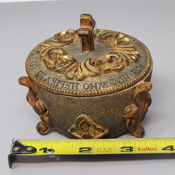 Sienna Jeweled Prayer Box‎ With Cross & Inspirational Text - Picture 8 of 9